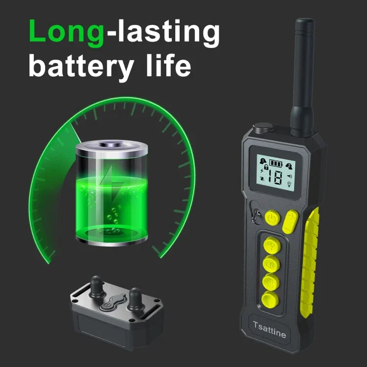 Tsattine T10 อุปกรณ์ฝึกสุนัขกันน้ำ IP68 ระยะ 2000 ฟุต พร้อมไฟ LCD, T10