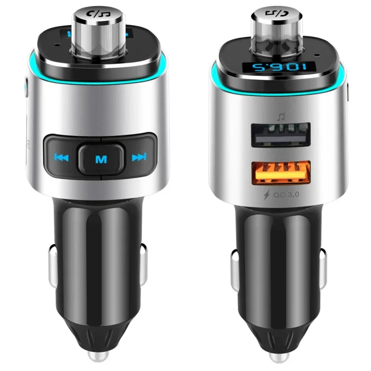 BC42 Bluetooth 5.0 โคมไฟบรรยากาศสีสันหลากหลายในรถยนต์ เครื่องเล่น MP3 รองรับการ์ด TF & ยูดิสก์ & FM, BC42