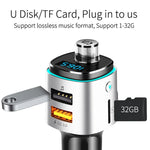 BC42 Bluetooth 5.0 โคมไฟบรรยากาศสีสันหลากหลายในรถยนต์ เครื่องเล่น MP3 รองรับการ์ด TF & ยูดิสก์ & FM, BC42