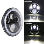 2 PCS 7 inch DC12V 6000K-6500K 50W Car LED Headlight Cree Lamp Beads for Jeep Wrangler / Harley, Support APP + Bluetooth Control, DC12V 6000K-6500K