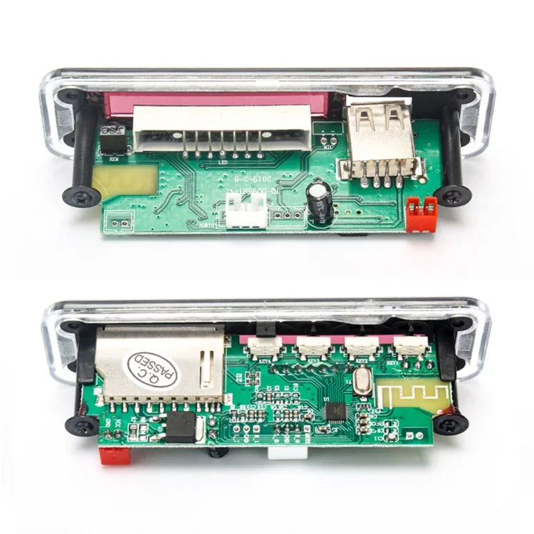 บอร์ดถอดรหัสเครื่องเล่น MP3 เสียงรถยนต์ 5V หน้าจอสี พร้อมวิทยุ FM, ช่อง SD, USB พร้อมฟังก์ชันบลูทูธและรีโมทคอนโทรล, 5V