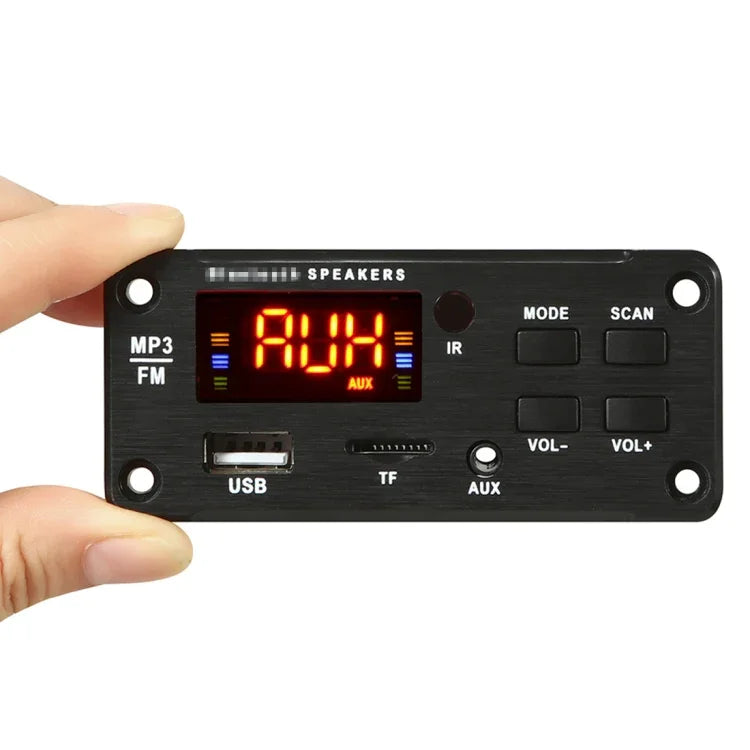 บอร์ดถอดรหัสเครื่องเล่น MP3 เสียงรถยนต์ 5V หน้าจอสีแสดงผล บลูทูธ 5.0 พร้อมวิทยุ FM, ช่อง TF, USB, AUX 3.5 มม. พร้อมรีโมทคอนโทรล, 5V