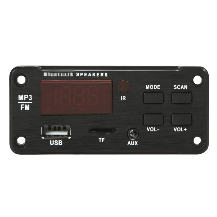 บอร์ดถอดรหัสเครื่องเล่น MP3 เสียงรถยนต์ 12V หน้าจอสีแสดงผล บลูทูธ 5.0 พร้อมวิทยุ FM, ช่อง TF, USB, AUX 3.5 มม. พร้อมรีโมทคอนโทรล, 12V