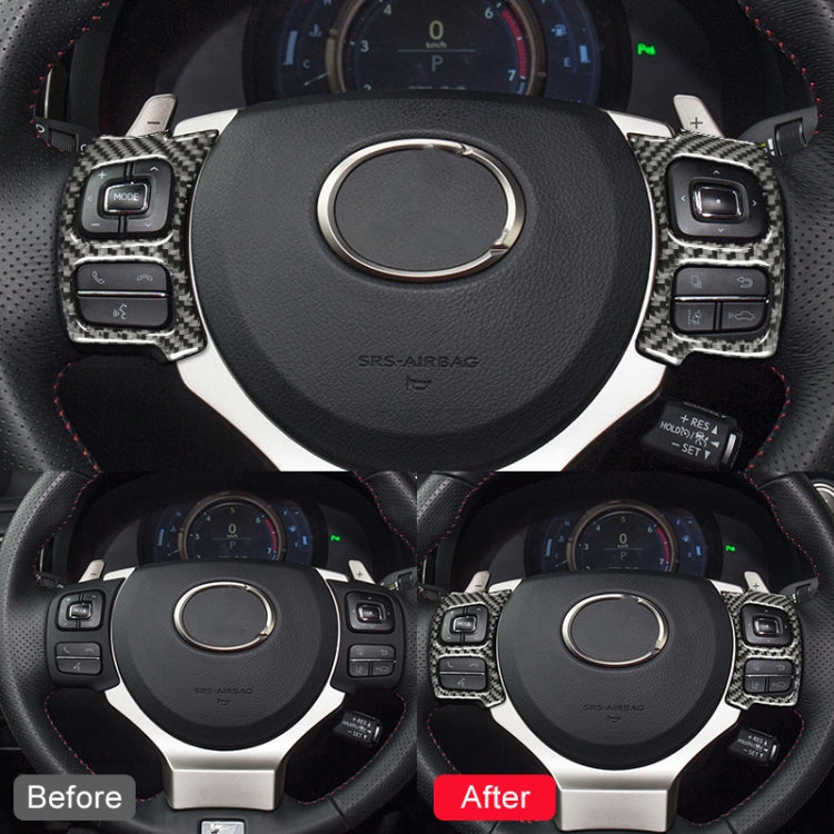 Car Carbon Fiber Steering Wheel Button Decorative Sticker for Lexus IS250 NX200 200t 300h 13-, Left Drive, Steering Wheel Button A Style, Left Drive