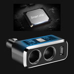 SHUNWEI SD-1909 80W 0.8A Car 2 in 1 USB Charger 90 Degree Free Rotation Cigarette Lighter, SD-1909 (Black), SD-1909