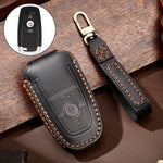 Hallmo Car Cowhide Leather Key Protective Cover Key Case for Ford Focus B Style, For Ford Focus B Style