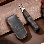 Hallmo Car Cowhide Leather Key Protective Cover Key Case for Mazda Axela 2-button, For Mazda Axela 2-button