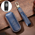 Hallmo Car Cowhide Leather Key Protective Cover Key Case for Mazda Axela 2-button, For Mazda Axela 2-button