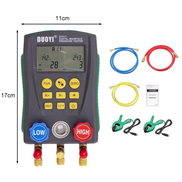 DUOYI DY517A Car Air Conditioning Diagnostic Instrument Temperature Monitor Fluoride Meter, DY517A