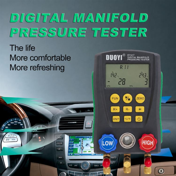 DUOYI DY517A Car Air Conditioning Diagnostic Instrument Temperature Monitor Fluoride Meter, DY517A