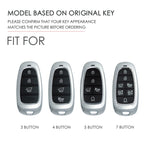 Hallmo Car Cowhide Leather Key Protective Cover Key Case for Hyundai 3-button, For Hyundai 3-button