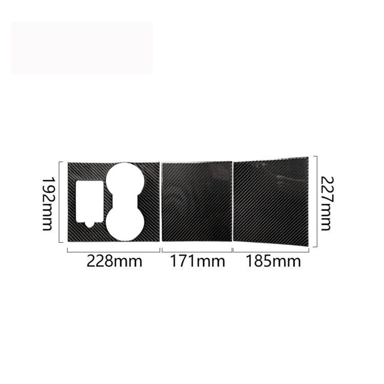 3 PCS Carbon Fiber Car Central Control Decorative Sticker for Tesla Model 3, Central Control