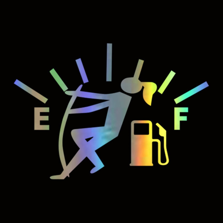 Female Pull Fuel Tank Pointer To Full Hellaflush Reflective Vinyl Car Sticker, Female (Black), Female (Colour)