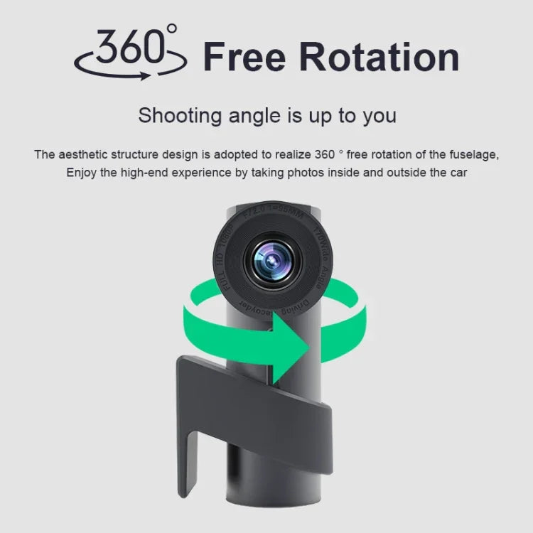 กล้องคู่ WiFi ซ่อนหมุน 360 องศา เครื่องบันทึกการขับรถยนต์ WiFi กล้องคู่