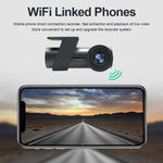 กล้องคู่ WiFi ซ่อนหมุน 360 องศา เครื่องบันทึกการขับรถยนต์ WiFi กล้องคู่