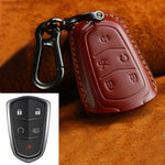 For Cadillac Car Cowhide Leather Key Protective Cover Key Case, Five Keys Version, For Cadillac, Five Keys Version, For Cadillac