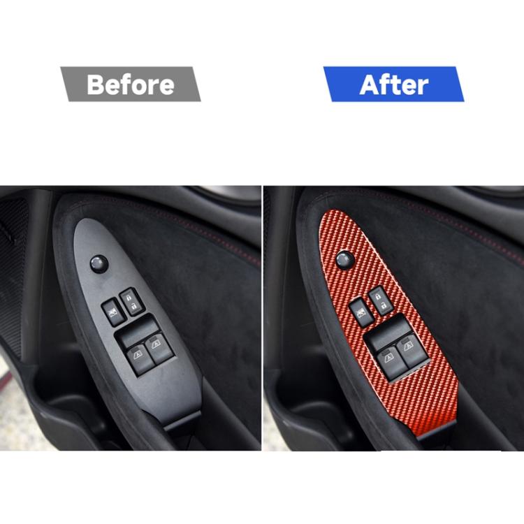 Car Carbon Fiber Main Driving Side Door Lift Control Decorative Sticker for Nissan 370Z / Z34 2009-, Right Drive Low-configured, Main Driving Side Lift Control, Right Drive