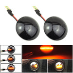2pcs For Land Rover Range Rover L322 2002-2012 Car Dynamic LED Fender Side Light, For Land Rover Range Rover L322 2002-2012 (Transparent Black)