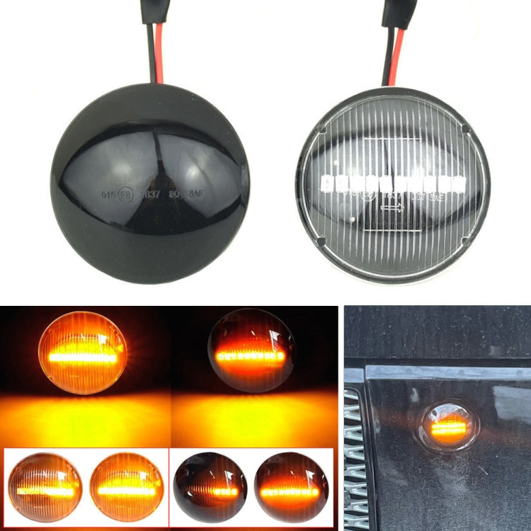 2pcs For Land Rover Range Rover L322 2002-2012 Car Dynamic LED Fender Side Light, For Land Rover Range Rover L322 2002-2012 (Transparent Black)