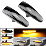 2pcs For Mitsubishi Lancer 2008-2018 Car Dynamic LED Fender Side Light, For Mitsubishi Lancer 2008-2018 (Transparent), For Mitsubishi Lancer 2008-2018 (Transparent Black)