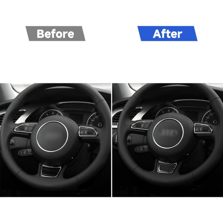 Car Carbon Fiber Steering Wheel Decorative Sticker for Audi A3 / S3 2014-2019, Left and Right Drive Universal, Steering Wheel