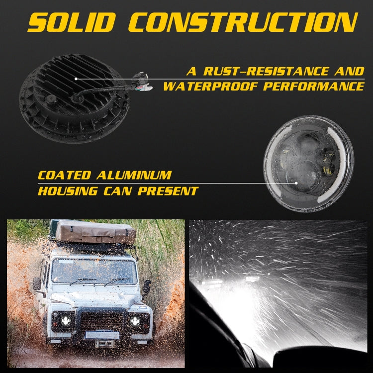 7 inch H4 / H13 DC 9V-30V 3000LM 3000K-6000K 25W Car Round Shape LED Headlight Lamps for Jeep Wrangler, with Angel Eye, For Jeep Wrangler, For Jeep Wrangler (Blue Light)