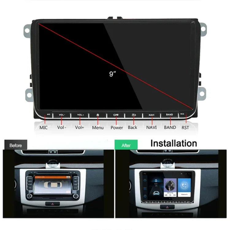 CKVW92 เครื่องเล่น MP5 รถยนต์ Android 6.0 ขนาด 9 นิ้ว 2 Din พร้อม GPS นำทาง เครื่องเล่นมัลติมีเดีย วิทยุบลูทูธ สำหรับ Volkswagen รองรับ FM & Mirror Link, เวอร์ชันแผนที่ยุโรป