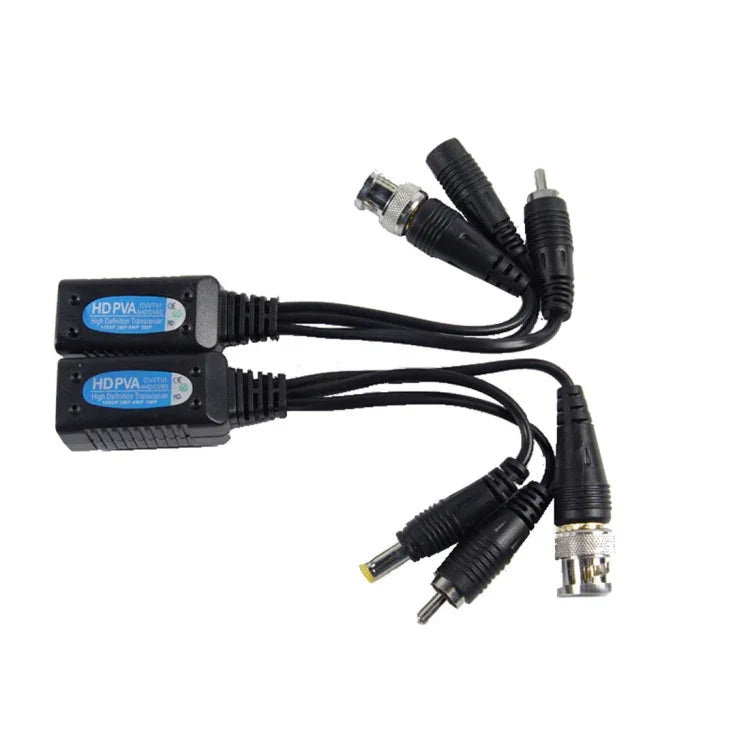2 ชิ้น Anpwoo 500PVA สายต่อแบบเชื่อมได้ 3 in 1 สายไฟ + วิดีโอ + เสียง แบบพาสซีฟ HD-CVI/AHD/TVI แบบบิดเกลียว, 500PVA