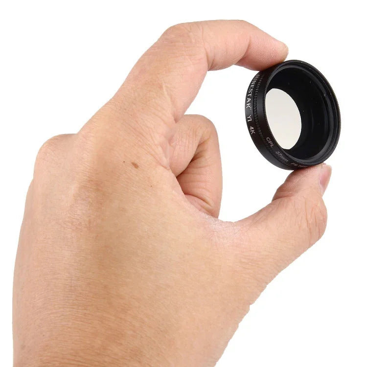 JUNESTAR สำหรับ Xiaomi Xiaoyi Yi II 4K Sport Action Camera ฟิลเตอร์ CPL 37 มม. + ฝาครอบเลนส์, ฟิลเตอร์ CPL + ฝาครอบเลนส์
