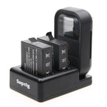 ที่ชาร์จแบตเตอรี่คู่ + ที่ชาร์จรีโมทคอนโทรลพร้อมสาย USB สำหรับ GoPro HERO7 Black /6 /5 (AHDBT-501), ไม่รวมแบตเตอรี่, ที่ชาร์จแบตเตอรี่+รีโมทคอนโทรล