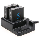 ที่ชาร์จแบตเตอรี่คู่ + ที่ชาร์จรีโมทคอนโทรลพร้อมสาย USB สำหรับ GoPro HERO7 Black /6 /5 (AHDBT-501), ไม่รวมแบตเตอรี่, ที่ชาร์จแบตเตอรี่+รีโมทคอนโทรล