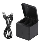 RUIGPRO กล่องชาร์จแบตเตอรี่สามช่อง USB พร้อมสายและไฟแสดงสถานะสำหรับ GoPro HERO9 Black / HERO10 Black