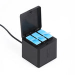 RUIGPRO กล่องชาร์จแบตเตอรี่สามช่อง USB พร้อมสายและไฟแสดงสถานะสำหรับ GoPro HERO9 Black / HERO10 Black