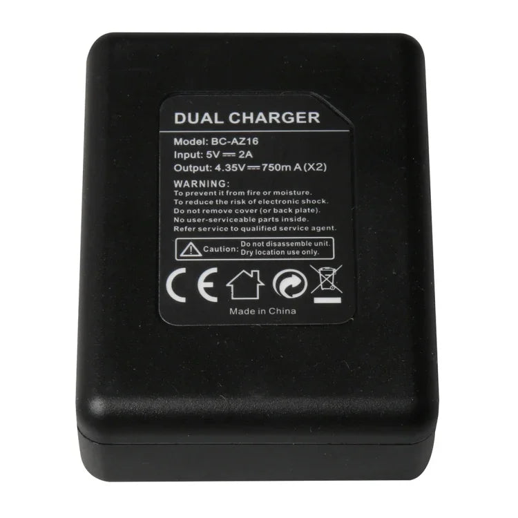 ที่ชาร์จแบตเตอรี่ USB คู่ BC-AZ16 สำหรับ Xiaomi Xiaoyi II 4K, สำหรับ Xiaomi Xiaoyi II 4K