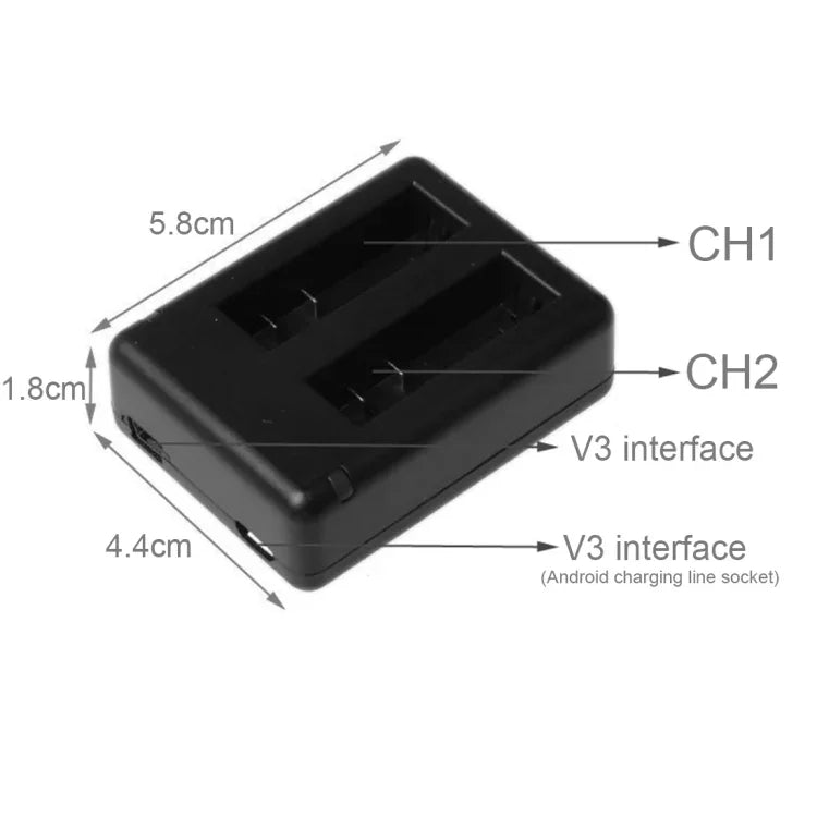 ที่ชาร์จแบตเตอรี่ USB คู่ BC-AZ16 สำหรับ Xiaomi Xiaoyi II 4K, สำหรับ Xiaomi Xiaoyi II 4K
