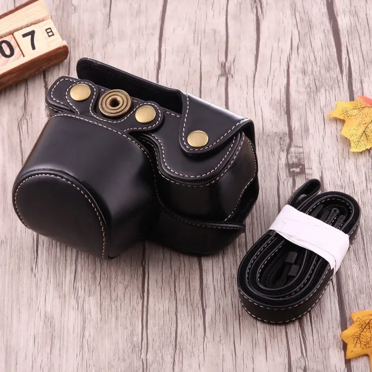 กระเป๋าใส่กล้องหนัง PU แบบเต็มตัวพร้อมสายสะพาย สำหรับ Sony A6000 / A6300 / Nex 6, สำหรับ Sony A6000, สำหรับ A6000