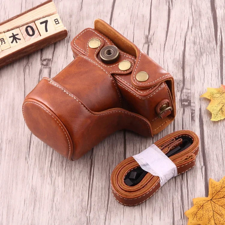 กระเป๋าใส่กล้องหนัง PU แบบเต็มตัวพร้อมสายสะพาย สำหรับ Canon EOS M10, สำหรับ EOS M10