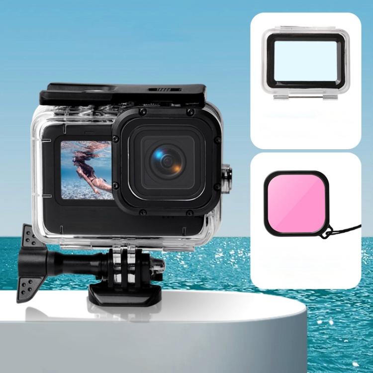 เคสกันน้ำ + ฝาหลังสัมผัส + ฟิลเตอร์เลนส์สีสำหรับ GoPro HERO10 Black / HERO9 Black, เคส + ฝาครอบสัมผัส + ฟิลเตอร์สีแดงสำหรับ GoPro9, เคส + ฝาครอบสัมผัส + ฟิลเตอร์สีชมพูสำหรับ GoPro9, เคส + ฝาครอบสัมผัส + ฟิลเตอร์สีม่วงสำหรับ GoPro9