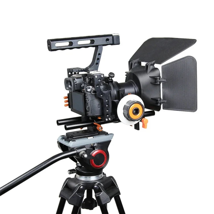 ชุดกรงกล้อง YELANGU YLG1105A รวมกรงกล้องวิดีโอ สเตบิไลเซอร์ / โฟกัสตาม / แมตต์บ็อกซ์ สำหรับ Sony GH4 / A7S / A7 / A7R / A72 / A7RII / A7SII / A6000 / A6500 / A6300 / A7R3 / A7S3 / A7R4