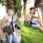 กระเป๋ากล้องดิจิทัล CADEN รูปสามเหลี่ยม Tscope แบบสะพายไหล่ข้าง พร้อมผ้าคลุมกันฝน สำหรับ Canon Nikon Sony K1 ขนาด: 36*31*15 ซม.