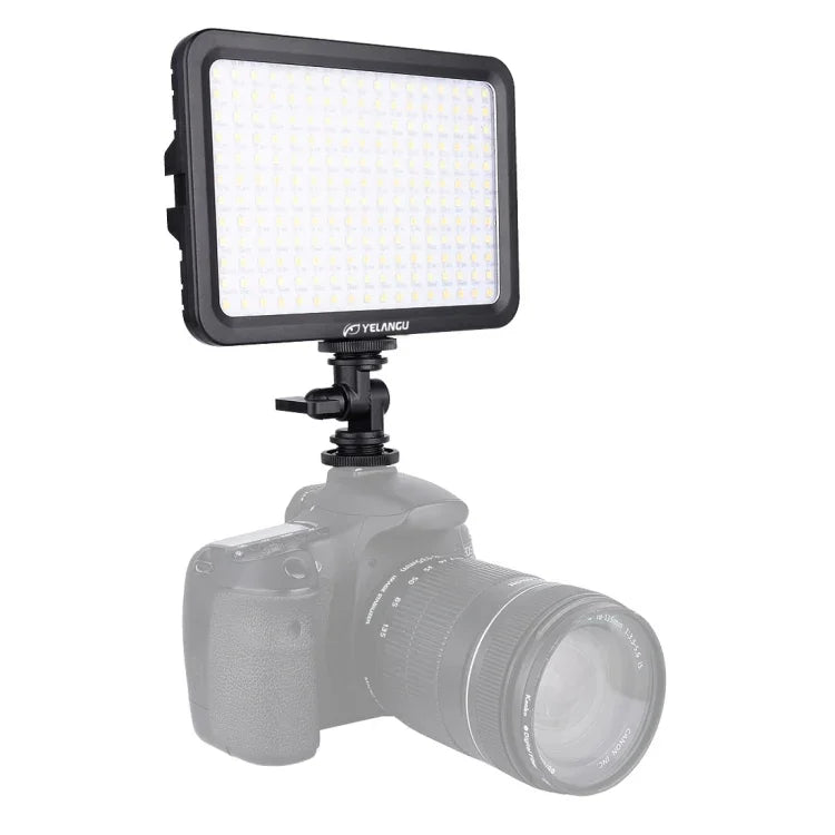 YELANGU YLG0504B ไฟสตูดิโอวิดีโอและถ่ายภาพ 204 LEDs 1000LM 3300-5600K ไม่มีขั้ว ปรับความสว่างได้ สำหรับกล้อง Canon, Nikon, DSLR, 204 LEDs