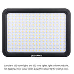 YELANGU YLG0504B ไฟสตูดิโอวิดีโอและถ่ายภาพ 204 LEDs 1000LM 3300-5600K ไม่มีขั้ว ปรับความสว่างได้ สำหรับกล้อง Canon, Nikon, DSLR, 204 LEDs