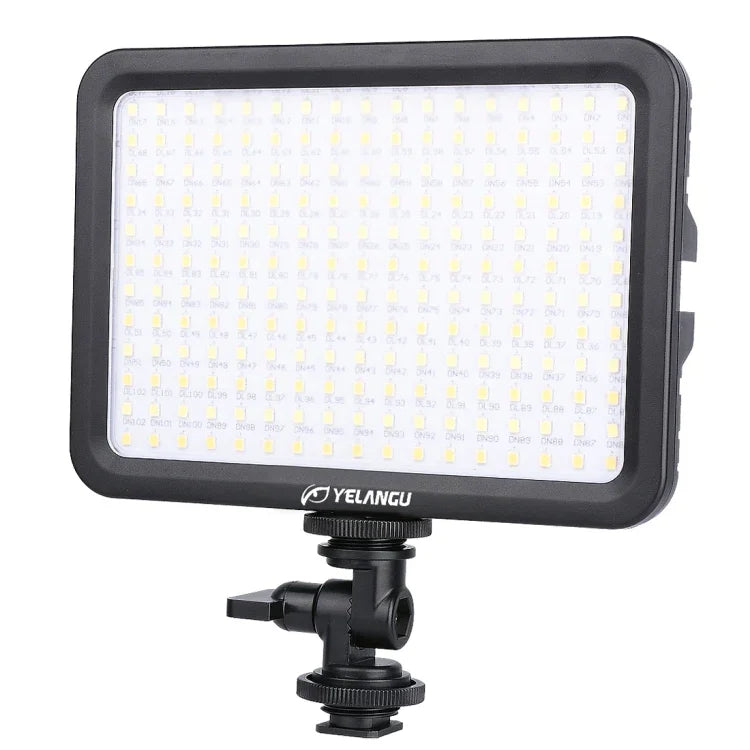 YELANGU YLG0504B ไฟสตูดิโอวิดีโอและถ่ายภาพ 204 LEDs 1000LM 3300-5600K ไม่มีขั้ว ปรับความสว่างได้ สำหรับกล้อง Canon, Nikon, DSLR, 204 LEDs