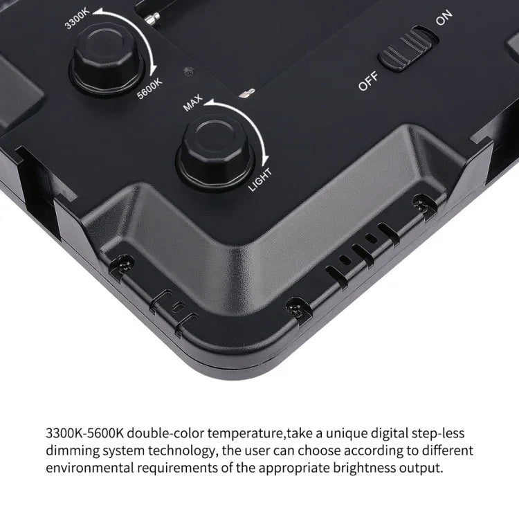 YELANGU YLG0504B ไฟสตูดิโอวิดีโอและถ่ายภาพ 204 LEDs 1000LM 3300-5600K ไม่มีขั้ว ปรับความสว่างได้ สำหรับกล้อง Canon, Nikon, DSLR, 204 LEDs