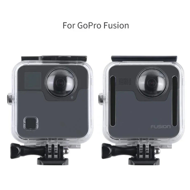 เคสกันน้ำสำหรับ GoPro Fusion ขนาด 40 ม. พร้อมตัวยึดพื้นฐานแบบสแนปและสกรู & ประแจ, สำหรับ GoPro Fusion