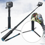 ขาตั้งกล้องพกพาพับได้สำหรับเซลฟี่แบบไม้เซลฟี่สำหรับ GoPro, Insta360, DJI และกล้องแอคชั่นอื่นๆ, ความยาว: 23.5-81 ซม., RUIGPRO