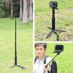 ขาตั้งกล้องพกพาพับได้สำหรับเซลฟี่แบบไม้เซลฟี่สำหรับ GoPro, Insta360, DJI และกล้องแอคชั่นอื่นๆ, ความยาว: 23.5-81 ซม., RUIGPRO