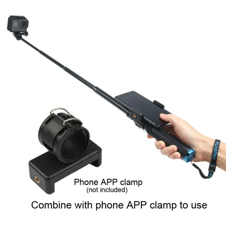ขาตั้งกล้องพกพาพับได้สำหรับเซลฟี่แบบไม้เซลฟี่สำหรับ GoPro, Insta360, DJI และกล้องแอคชั่นอื่นๆ, ความยาว: 23.5-81 ซม., RUIGPRO