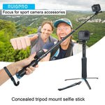 ขาตั้งกล้องพกพาพับได้สำหรับเซลฟี่แบบไม้เซลฟี่สำหรับ GoPro, Insta360, DJI และกล้องแอคชั่นอื่นๆ, ความยาว: 23.5-81 ซม., RUIGPRO