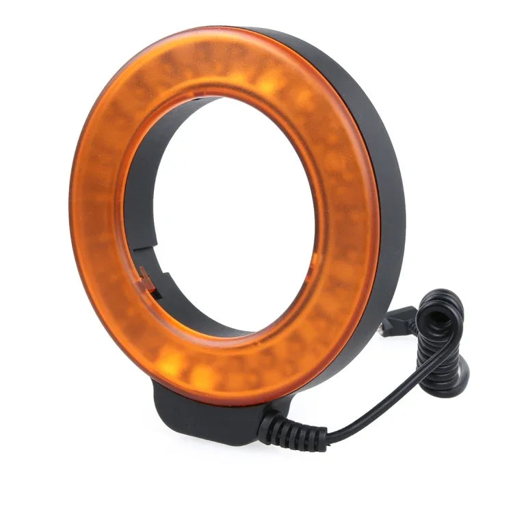 ไฟแฟลช LED แบบวงกลมพร้อมไฟ LED 48 ดวงและวงแหวนอะแดปเตอร์ 6 ขนาด(49mm/52mm/55mm/58mm/62mm/67mm) สำหรับเลนส์มาโคร